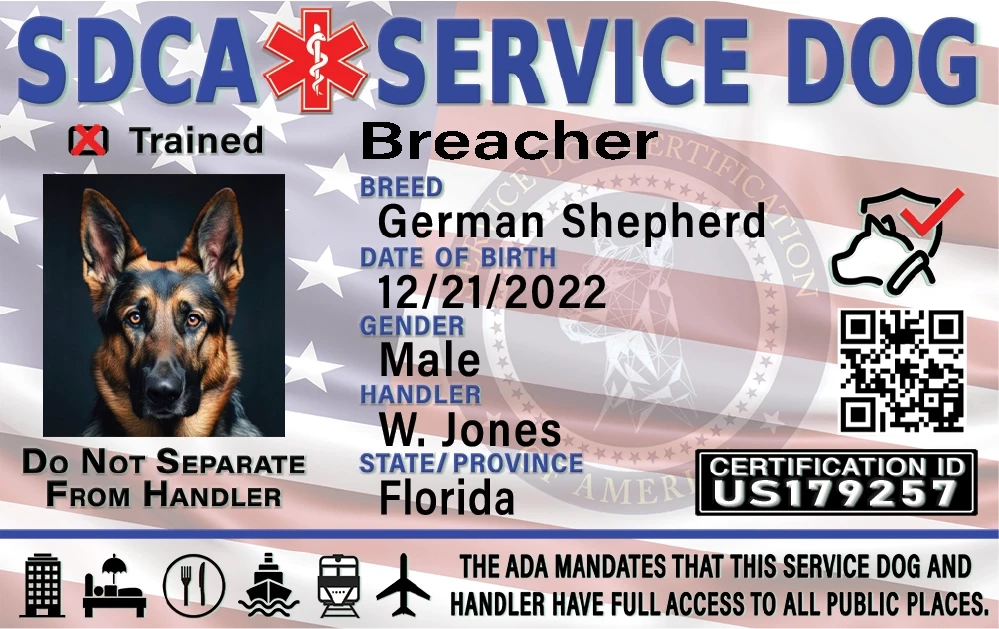 Service Animal ID Card